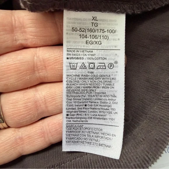 Gap Womens Puff Sleeve Corduroy Mini Shirt Dress XL Brown Peasant Cotton Buttons - Picture 5 of 8